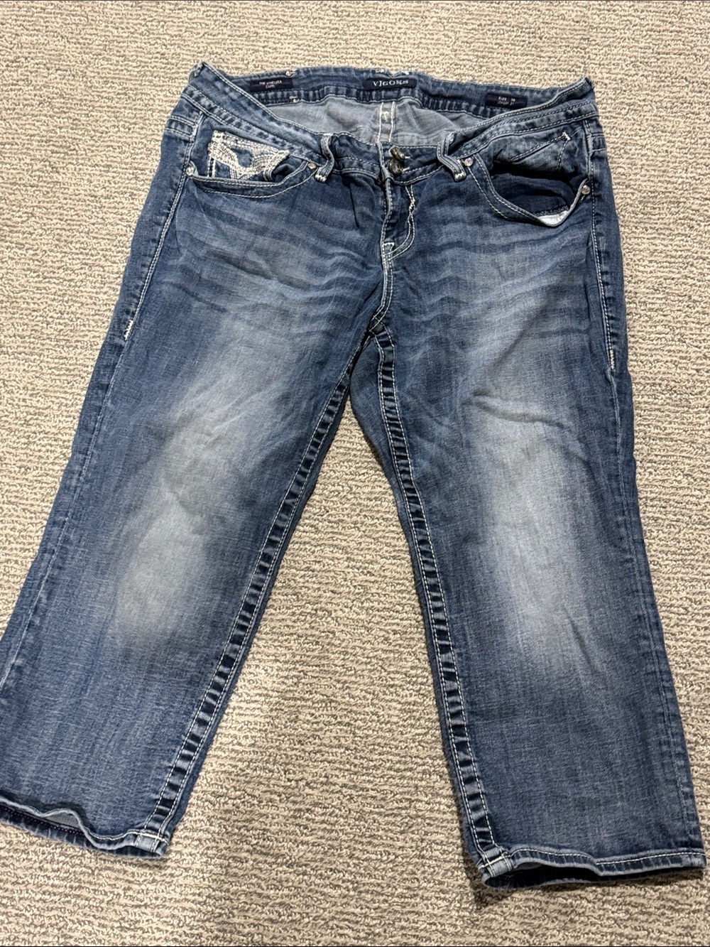 Vigoss Women's Cropped Ankle Jeans in Blue Wash - Picture 2 of 5